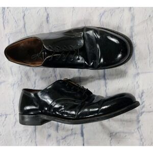 Craddock Terry Shoes MENS 10 Military Dress Oxford High Gloss Black VINTAGE 1992